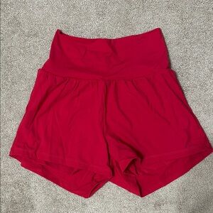 Halara High-Waist Coral Red Women's Athletic Shorts